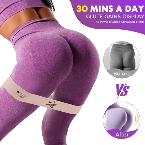 Grey Fabric Resistance Bands for Workout & Glute Training - 5 Levels