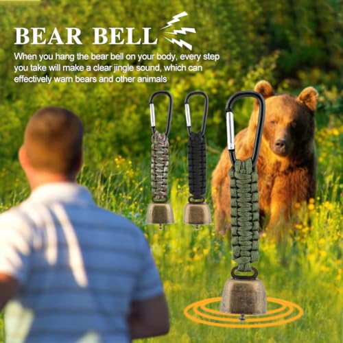 3pcs Bear Bell with 3pcs Whistle Aluminum Bear Bells for Hiking and Emergency Whistle for Hiking, Biking, Fishing, Climbing, Outdoor Camping and Hiking Protection(Size:6 PCS)