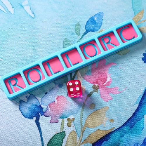 Mahjong Charleston Tracker with Die - Blue and Pink, Portable Mahjong Tool for Card Passing Sequence - Variation 1