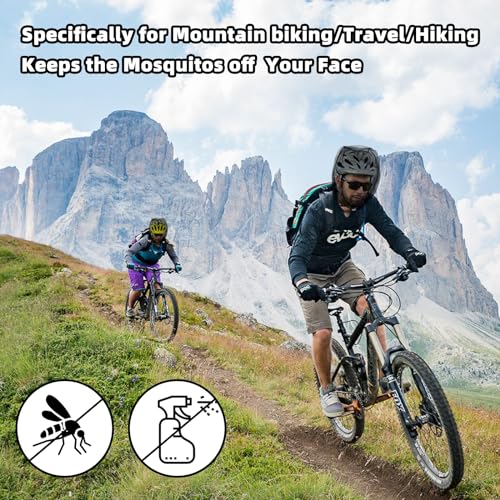 Wholelovein 8 Pack Wearable Mosquito Head Net Face Mesh Protecting Insects - Black
