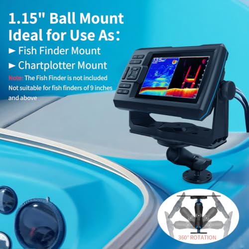 Aluminum Alloy Fish Finder Mount with Dual Plate & 360° Rotation for Marine Electronics