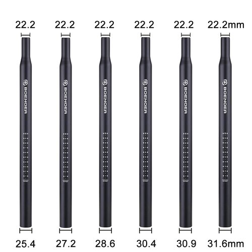Boenoea Bike Seatpost, Bicycle Seat Post 25.4 27.2 28.6 30.4 30.9 31.6 400mm Length Aluminum Alloy Bicycle Seat Tube for Mountain Bike and Road Bike, MBX