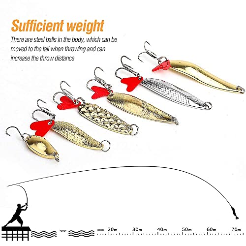 DONQL Fishing Lures Set B - 16pcs Small Metal Spoons for Trout Bass