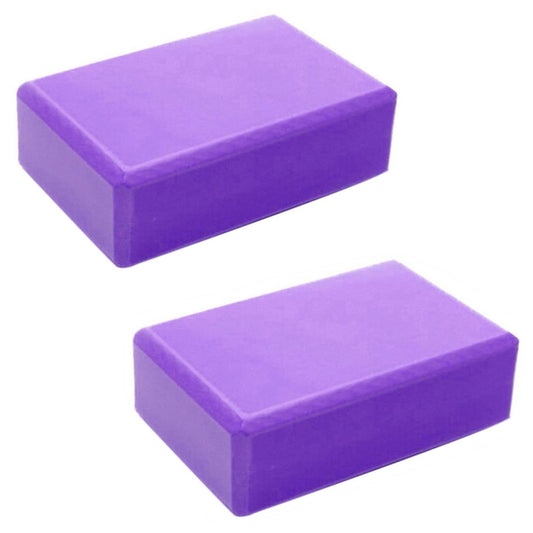 2 Pack Yoga Blocks Supportive Latex-Free EVA Foam Yoga Blocks Set,9"x6"x3" Lightweight Non-Slip Surface High Density Yoga Block for Meditation Exercise Pilates Stretching (Purple)
