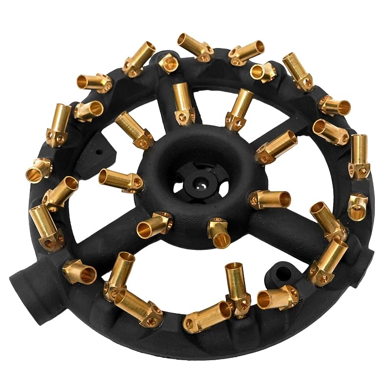 Outdoor Gas Stove with 32 Brass Tips - Propane Jet Burner for Camping & Turkey Frying - GB-32