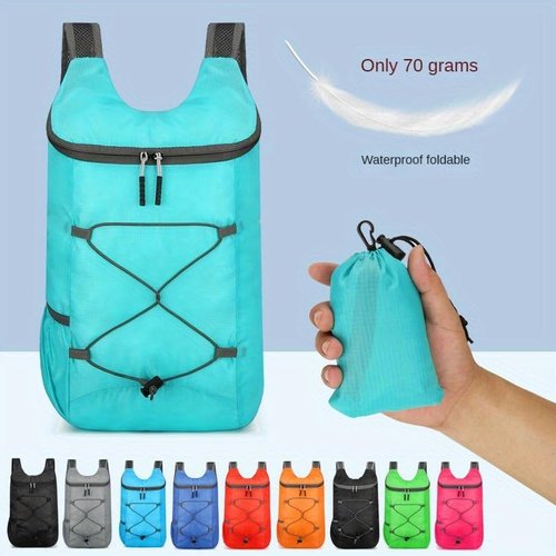 Foldable Hiking Backpack - Small Lightweight Daypack Breathable Travel Backpacks for Men Women-Lake Blue
