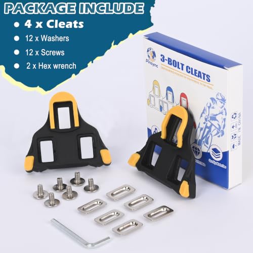 Yellow Road Bike Cleats Compatible with SPD-SL Pedals 4 Pack