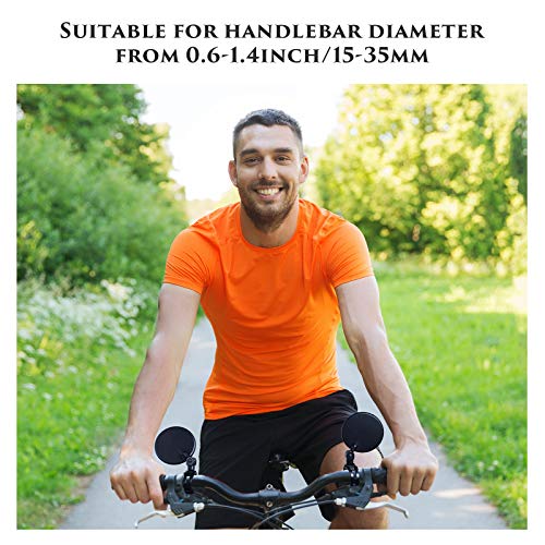2 Pcs Bicycle Rearview Mirrors Adjustable 360° Rotatable Handlebar Wide Angle Convex Safety