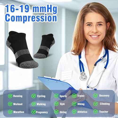 Women Ankle Socks Cushioned Running Athletic Low Cut Gift Socks for Hiking, Sport, Gym, Workout