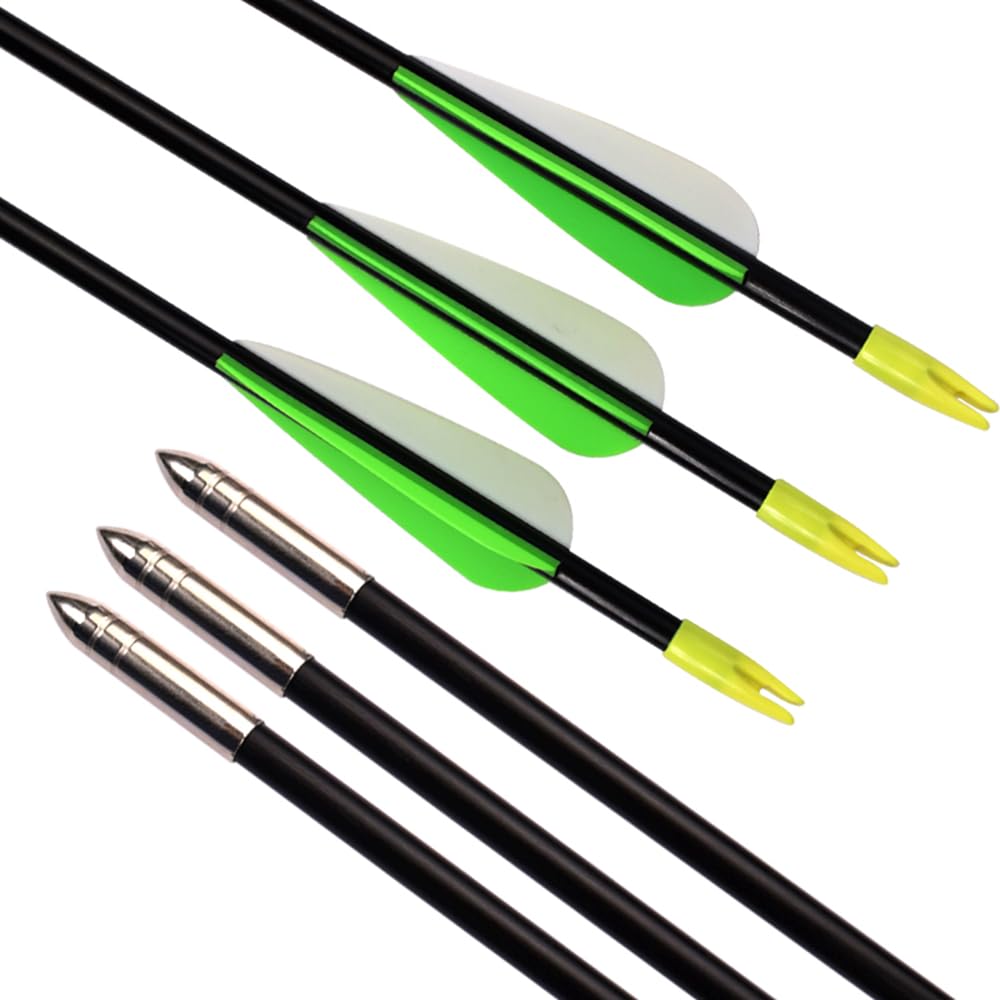 Fiberglass Practice Arrows Archery 26 Inch Target Shooting Safety Recurve Bows Suitable for Youth Woman Beginner 12 PCS