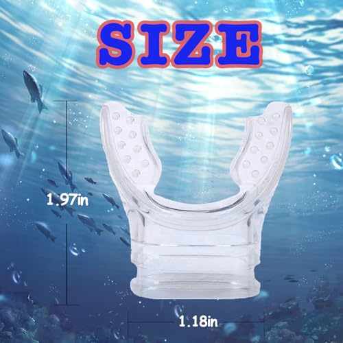 Universal Silicone Regulator Mouthpiece with Tie for Scuba Diving & Snorkeling - Clear