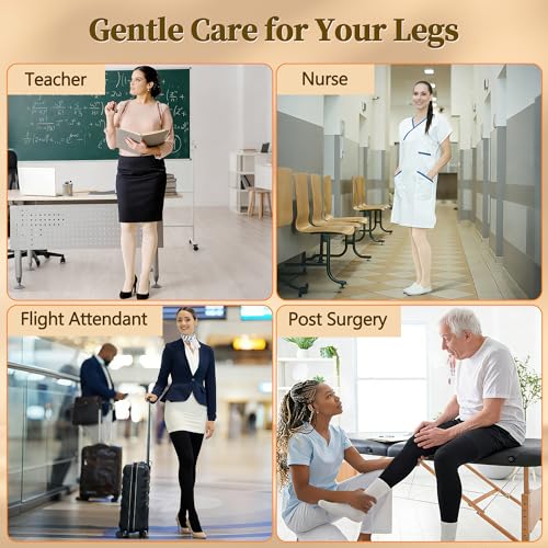 Medium Black Medical Graduated Compression Pantyhose for Men Women - 15-20 mmHg