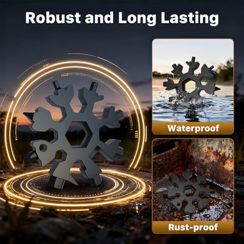 Snowflake Multi Tool 2 Pack - Silver & Black Starry Sky 18-in-1 EDC Gift