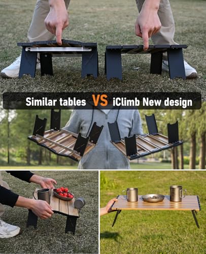 Ultralight Compact Beach Picnic Folding Aluminum Table - Large Black