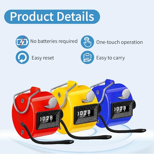 4-Digit Handheld Clicker Counter for Sports Coaching & Golf Scoring