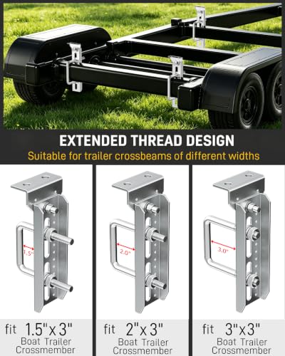 Wyckoff 8-Inch Boat Trailer Bunk Bracket 4-Pack Heavy Duty Galvanized Swivel
