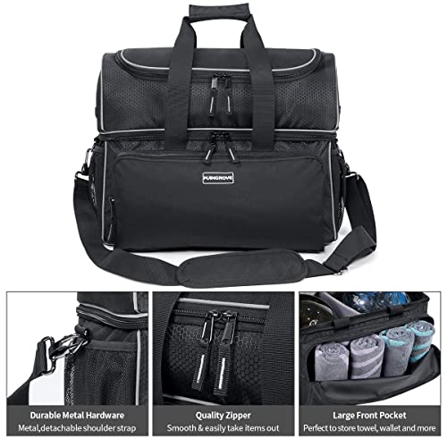 Mangrove Black Double Bowling Ball Bag with Padded Holder & Multiple Pockets