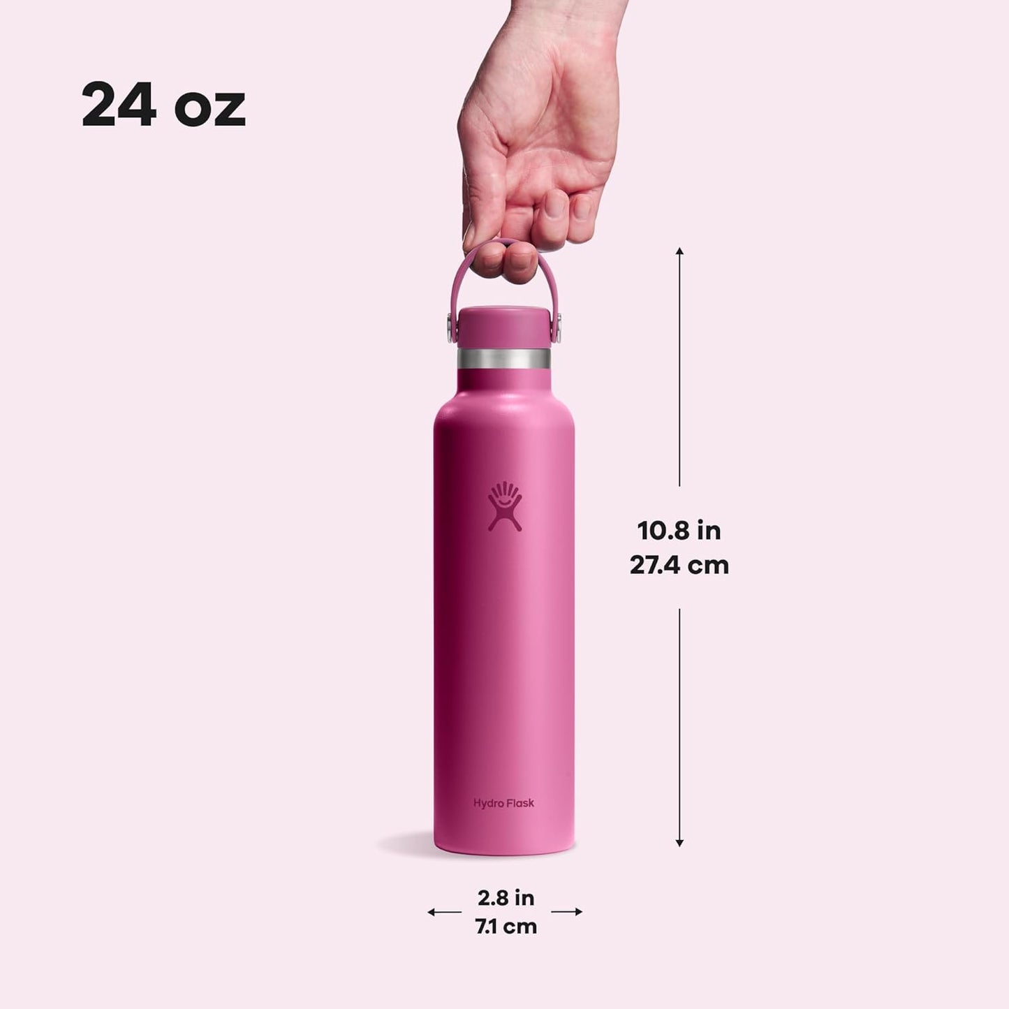 Hydro Flask Water Bottle - Insulated Stainless Steel - Non Spill, Leakproof in 24 Oz White