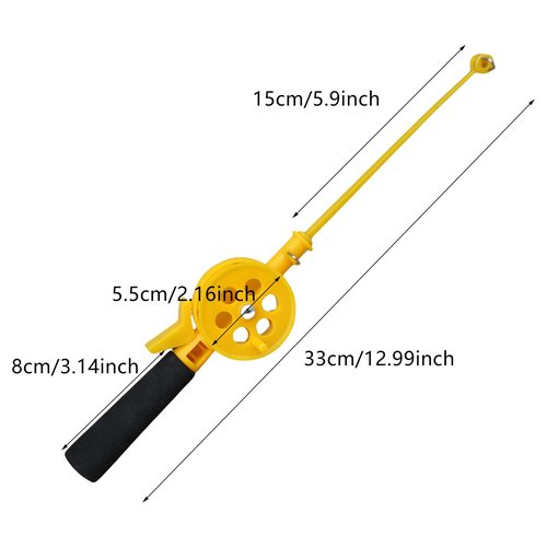 KEXIAO Small Ice Winter Fishing Rod with Reels Wheel Portable Fishing Rod Beginner Children Fishing Reels Poles