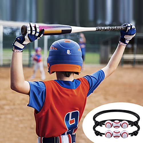 MIAHART 24 Pcs Ball Bracelet Adjustable Baseball Bracelet Sports Theme Bracelets Sports Party Favors