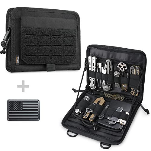 WYNEX Tactical Molle Admin Pouch Black Laser-Cut EDC Organizer Tool Bag