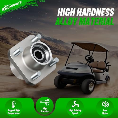 Golf Cart Front Wheel Hub Assembly with Bearings and Dust Cover - Fits Club Car 2003-Up, Tempo 2018-Up, 2 Pieces