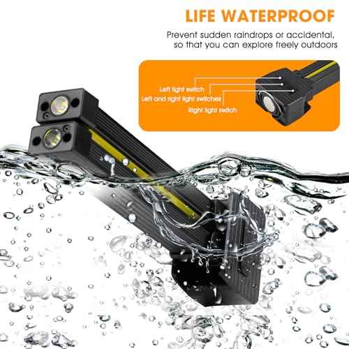 Magnetic Gym Lamp for Posing, Portable Magnet LED Flashlight with Hanging Hook, 7th Gear Dimming & 180 Degree Folding, Handheld USB Rechargeable Power Bank Camping Light
