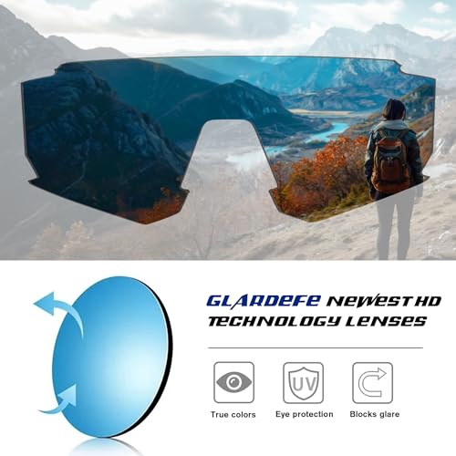 Sports Sunglasses for Men Women Running Baseball Cycling UV400 Red Mirror 75mm