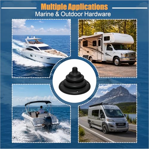 Boat Motor Well Cable Boot - Protective Marine Wire & Fuel Line Organizer, Black 2.7"
