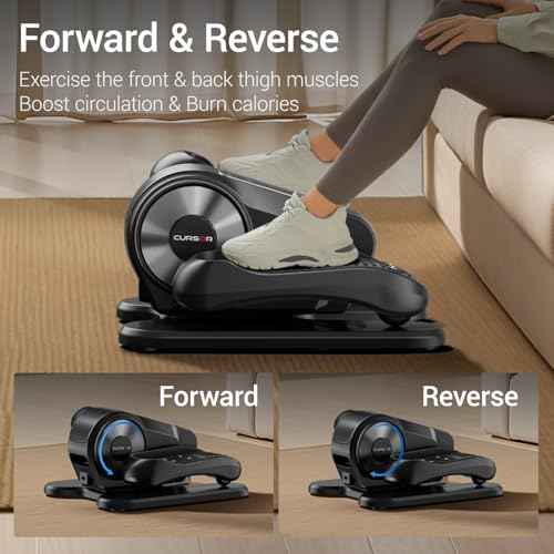 Under Desk Elliptical Machine, Electric Seated Pedal Exerciser, Mini Elliptical Leg Exerciser with Remoter, 12 Level Speeds, Forward & Reverse Direction, Manual & Auto Mode for Home Office
