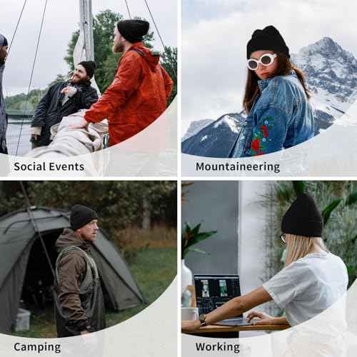 Ghost Halloween Beanie Hats for Men Women, Cute Embroidered Winter Warm Soft Skull Spooky Pumpkin Knit Caps