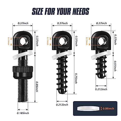 VicBre 12 PCS Sling Swivel Studs 1/2" 3/4" 7/8" Screw Set,Wood