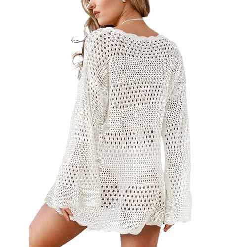 Buauty Womens Swimsuit Coverup Crochet Swim Cover Ups Bikini Bathing Suits Swimwear 2025 Summer Beach Dress Vacation Outfits