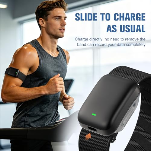 Getino Nylon Bicep Band for Whoop 5.0 - Breathable Sport Strap Black/Black