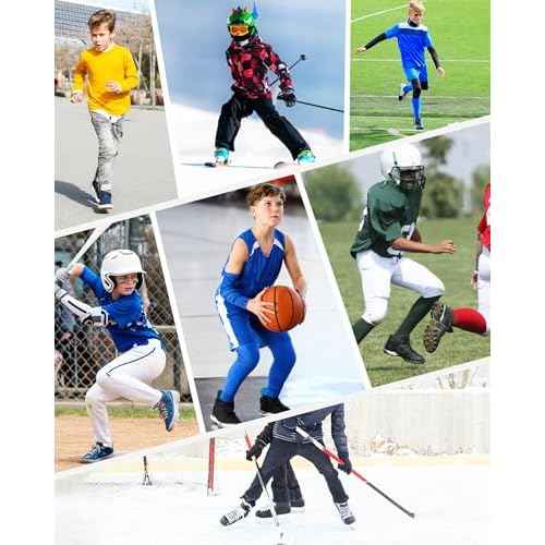 Boys Thermal Compression Pants Youth Fleece Lined Sports Base Layer Leggings Kids Athletic Tights Cold Weather Gear