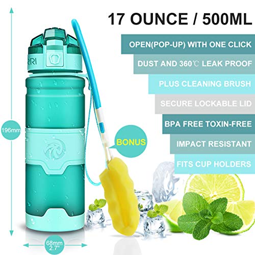 32 Ounce Light Blue Water Bottle - Leak Proof BPA-Free Tritan with Filter & Lock Lid