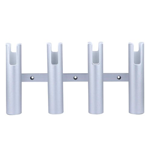 Wall-Mounted Aluminium Fishing Rod Holder for Boat, 4 Tube Linked Fishing Rod Rack , Holds 4 Rods, 4 Fishing Pole Holders for Marine Boat Yacht Truck