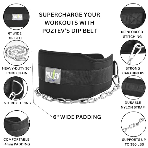 Weighted Dip Belt with Chain for Strength Training Men Women Gym Equipment