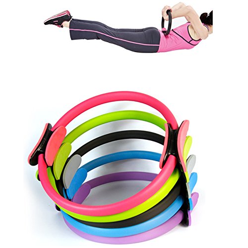 Fitness Pilates Ring - Double Handle Exercise Circle Fitness Magic Circle Resistance Ring Yoga Accessory Gym Workout Training Tool Resistance Circle for Home Thigh Workout
