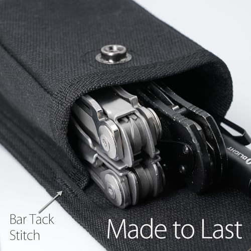 Small EDC Belt Pouch with Snap Closure - Waxed Canvas Holster for Hiking Camping Fishing