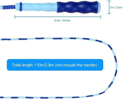 Zocy Soft Bead Jump Rope,Adjustable Fitness Skipping Rope for Men, Women and Kids Keeping Fit, Training (Pink+Purple)