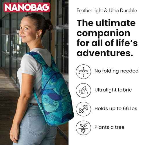 Nanobag Ultra-Lightweight Foldable Backpack for Traveling and Compact Mini Hiking Pack for Men & Women, Reusable Collapsible
