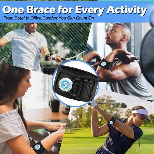 Tennis Elbow Brace for Men?&?Women?? Adjustable Elbow Strap for Tendonitis, Tennis?&?Golfer¡¯s Elbow Support with Compression Dial, Silicone Shock Pad, Breathable Forearm Pain Relief (XL)
