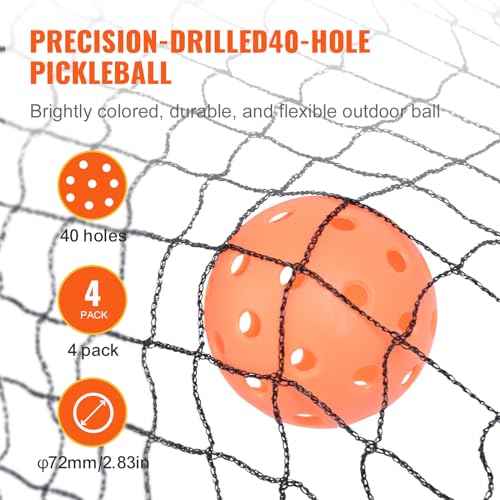 VEVOR Portable Pickleball Net System, 22FT Regulation Size Net