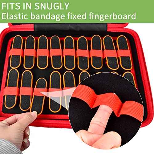 Case Compatible with TECH DECK Ultra DLX Fingerboard 4-Pack, also Holds 38PCS for HOMETALL/for Teak Tuning/for GoldenPlayer/for TIME4DEALS/ for Gr8ware Collectible Mini Skateboards (Red)