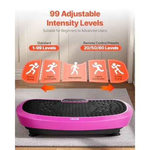 VEVOR Vibration Plate Exercise Machine, Whole Body Shaker for Lymphatic Drainage and Weight Loss, Home Workout Gym Fitness Equipment with 2 Resistance Bands, Vibrating Platform for Women Men