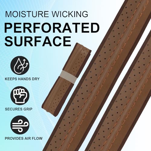 Pickleball Grip Tape 3pcs with Raised Ridge and Color Variations - Brown Blue Green