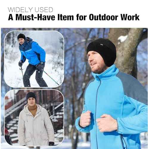 Wmcaps Winter Fleece Line Beanie with Earflap for Men Women, Outdoor Warm Thermal Knitted Hat Stocking Caps