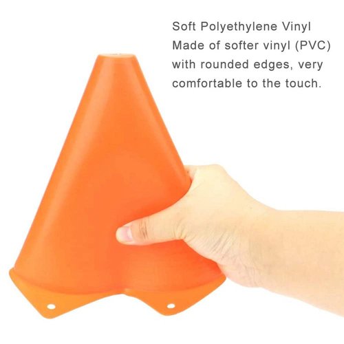 YOQXHY Soccer Cones (7 Inch 25 Pack), Agility Training Sports Cone Plastic with Carry Bag for Kids Football Basketball Drills Field Markers, (Orange)