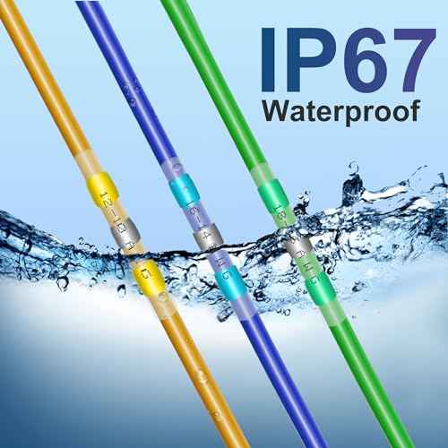 180Pcs Solder Seal Wire Connectors - Heat Shrink Butt Connectors Kit, Waterproof Marine Wiring Splice Terminal Gauge, Electrical Crimp, Trailer Wire - Heat Shrink Wire Connectors